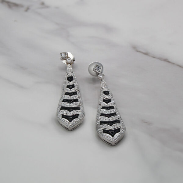 "Midnight" Art Deco Earrings - Image 2