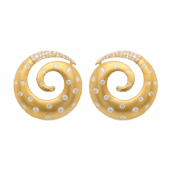 "Whirling" Estate Diamond Earrings