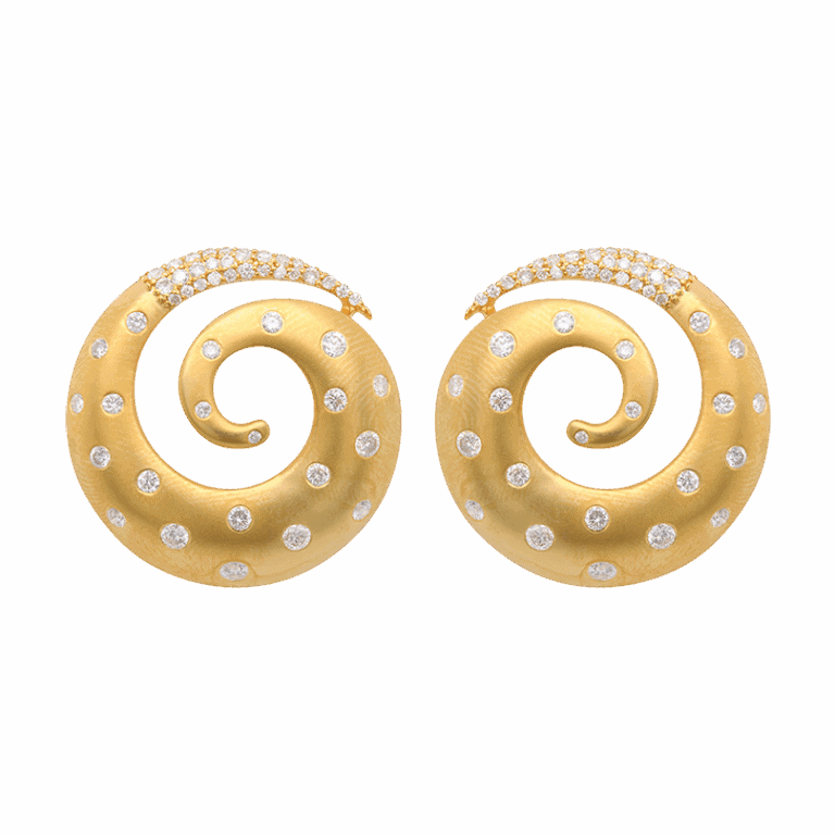 "Whirling" Estate Diamond Earrings