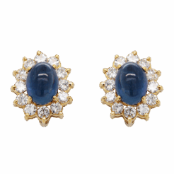 "Sunburst" Sapphire and Diamond Earrings
