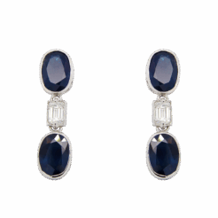 "Vibrancy" Sapphire and Diamond Earrings