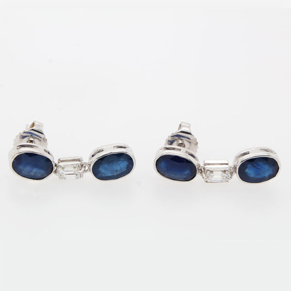 "Vibrancy" Sapphire and Diamond Earrings - Image 2