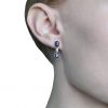 "Vibrancy" Sapphire and Diamond Earrings - Image 3