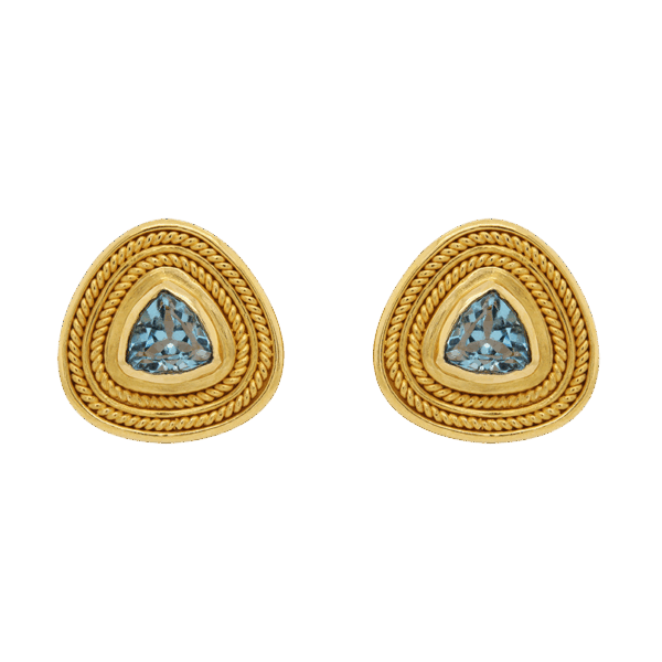 "Swiss Blue" Vintage Blue Topaz Earrings