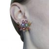 "Bouquet" Antique Sapphire and Diamond Earrings - Image 3