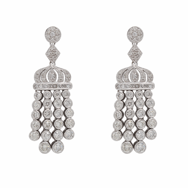 "Exquisite" Vintage Diamond Chandelier Earrings
