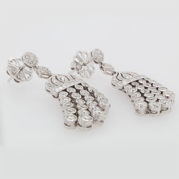 "Exquisite" Vintage Diamond Chandelier Earrings - Image 2
