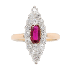 "Antique Elegance" Victorian Ruby Ring