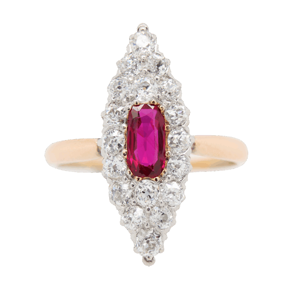 "Antique Elegance" Victorian Ruby Ring