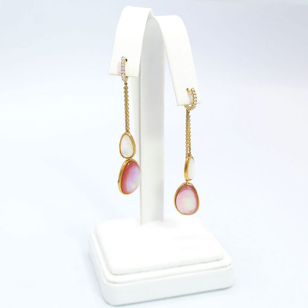"Pretty Pink" Mother of Pearl Earrings - Image 2
