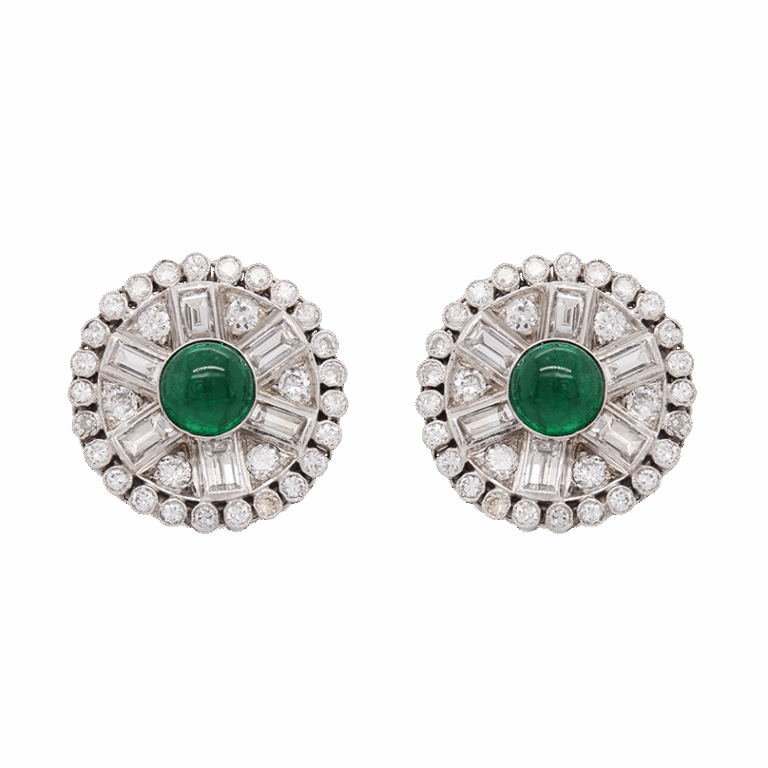 "Captivating" Antique Emerald Earrings