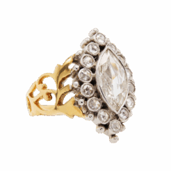 "Silver and Gold" Antique Diamond Ring