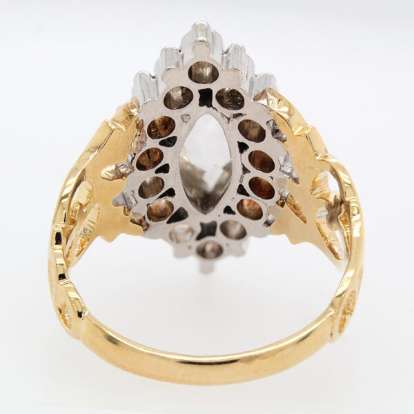 "Silver and Gold" Antique Diamond Ring - Image 3