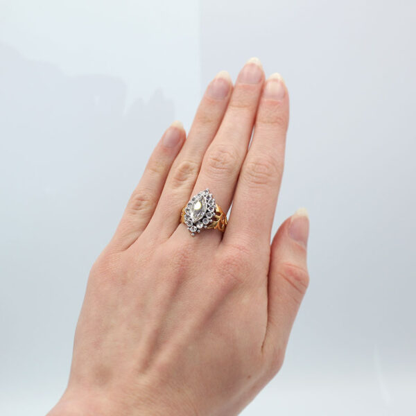 "Silver and Gold" Antique Diamond Ring - Image 4