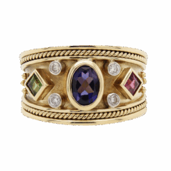 "Jewels" Vintage Amethyst and Tourmaline Ring