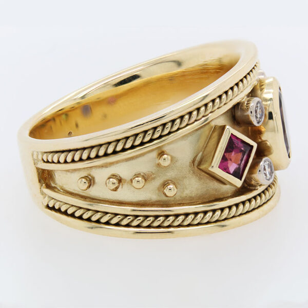 "Jewels" Vintage Amethyst and Tourmaline Ring - Image 2