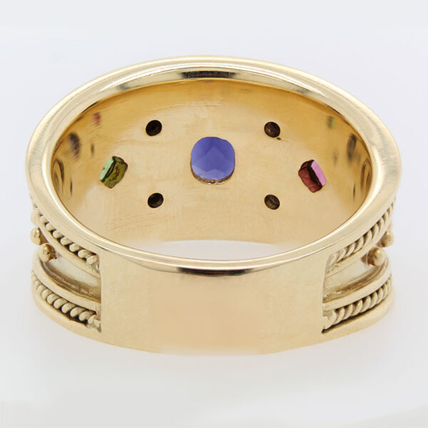 "Jewels" Vintage Amethyst and Tourmaline Ring - Image 3