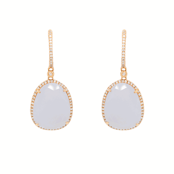 "Violet Pastel" Estate Chalcedony Earrings