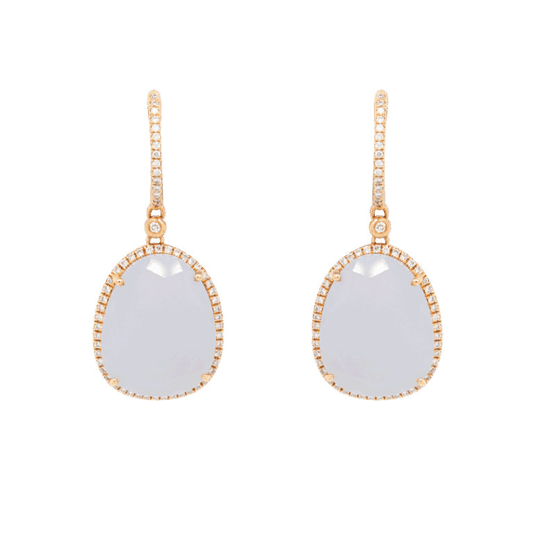 "Violet Pastel" Estate Chalcedony Earrings