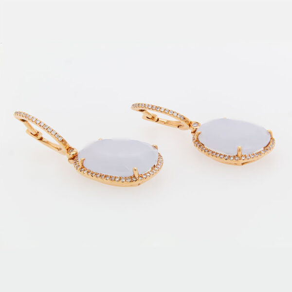 "Violet Pastel" Estate Chalcedony Earrings - Image 3