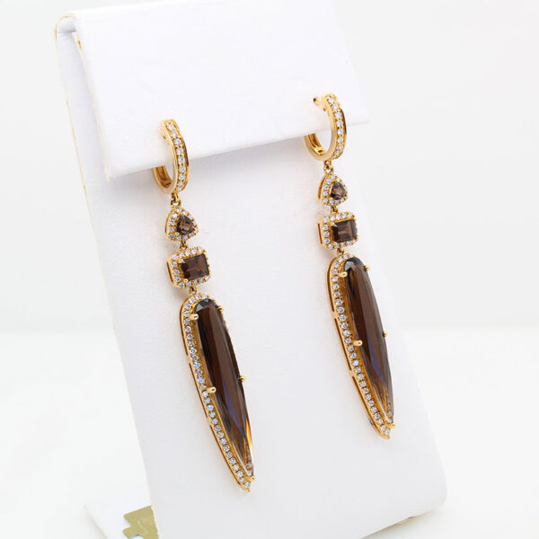 "Sparkling Interest" Estate Smoky Quartz Earrings - Image 2