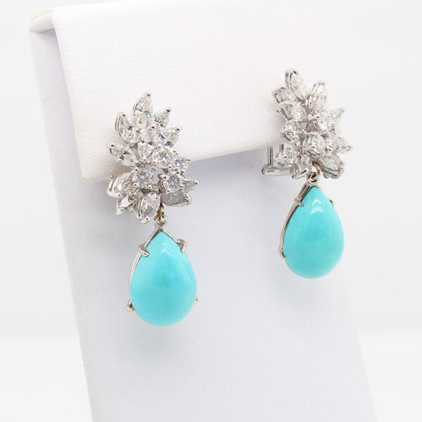 "Blue Beauty" Vintage Turquoise Earrings - Image 2