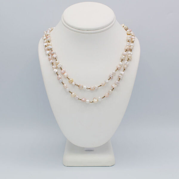 "Multi-Toned" Vintage Baroque Pearl Necklace - Image 2