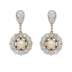 "Precious Pearl" Antique Diamond Earrings