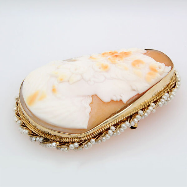 "Peach Portrait" Victorian Shell Cameo - Image 2