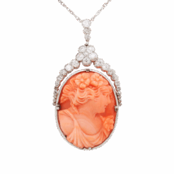 "Coral Beauty" Antique French Cameo