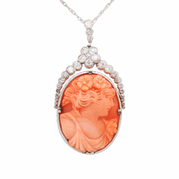 "Coral Beauty" Antique French Cameo