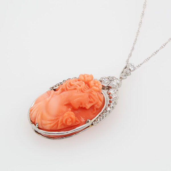 "Coral Beauty" Antique French Cameo - Image 3
