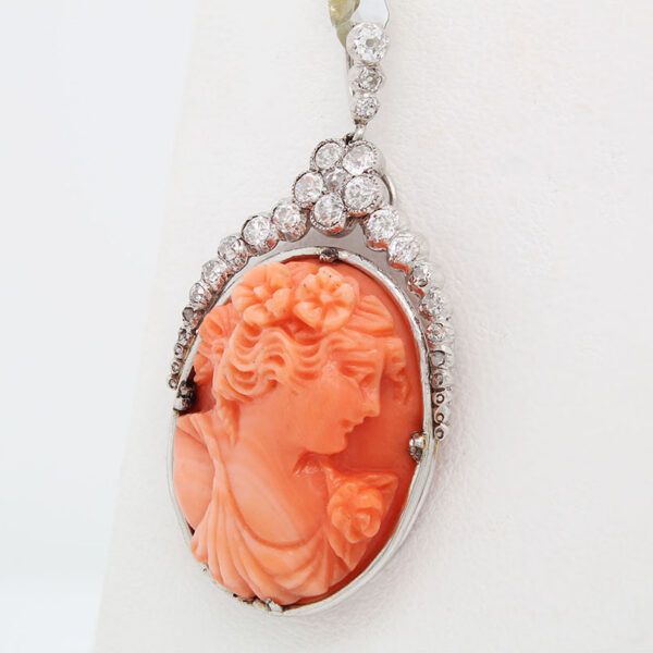 "Coral Beauty" Antique French Cameo - Image 2