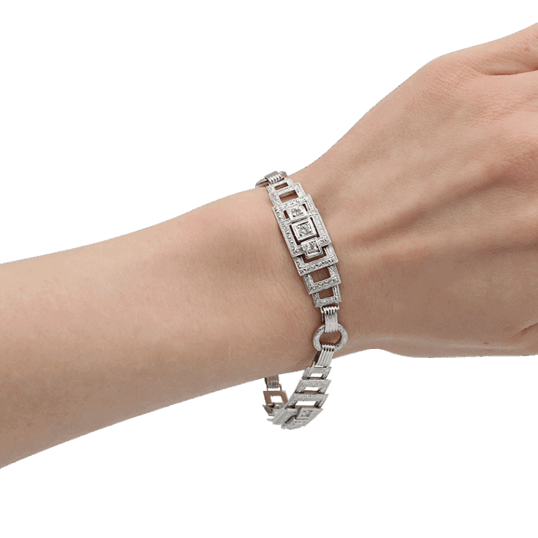 "Posh Platinum" Art Deco Diamond Bracelet