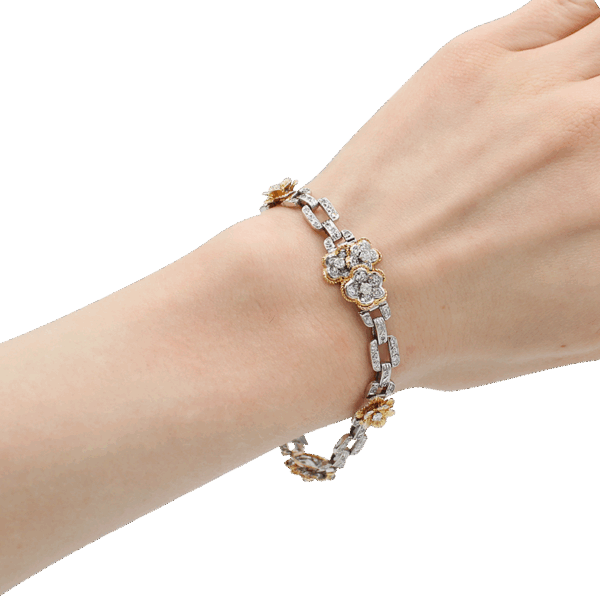 "Floral Bouquet" Vintage Diamond Bracelet