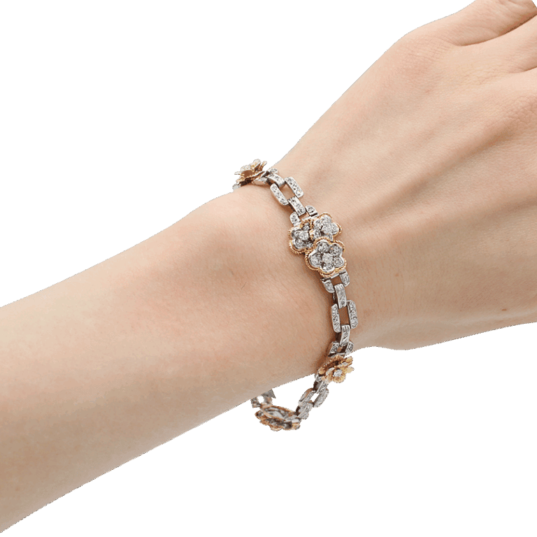 "Floral Bouquet" Vintage Diamond Bracelet
