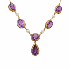 "Pearlescent Plum" Victorian Amethyst Necklace