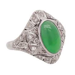 "Remarkable" Art Deco Jade Ring