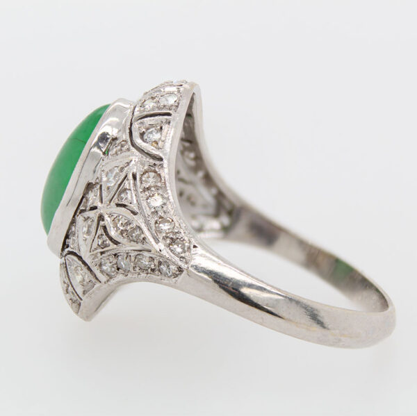 "Remarkable" Art Deco Jade Ring - Image 3
