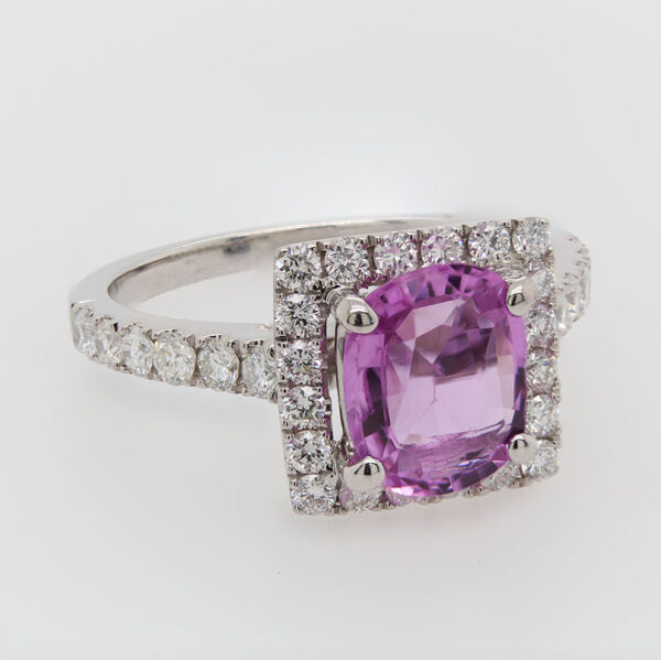 "Strawberry" Estate Pink Sapphire Ring - Image 2