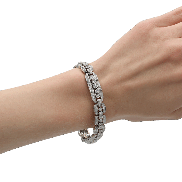"Sparkling White" Art Deco Diamond Bracelet
