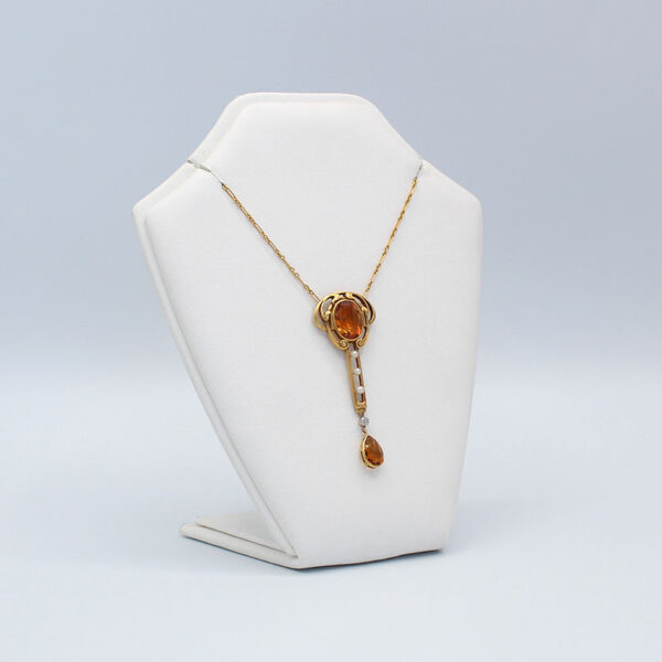 "Orange Glow" Antique Citrine Pendant - Image 3