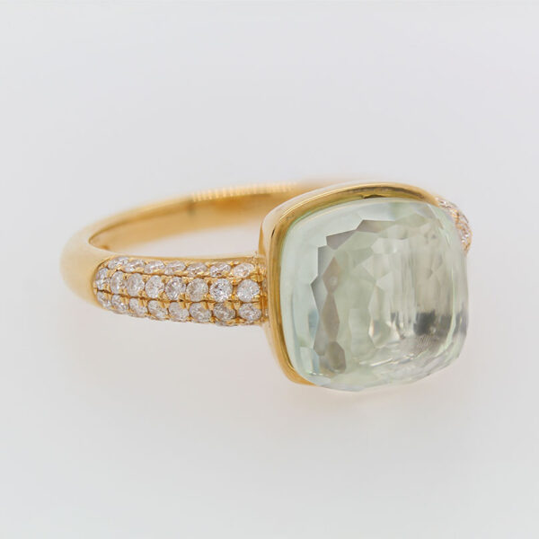 "Sea Foam" Estate Green Amethyst Ring - Image 2