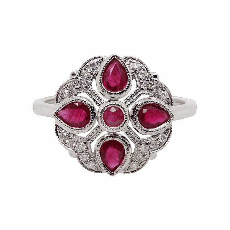 "Marigold" Estate Ruby Ring