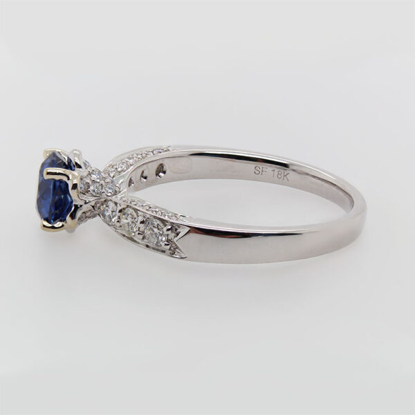 "Sleek" Estate Sapphire Ring - Image 2