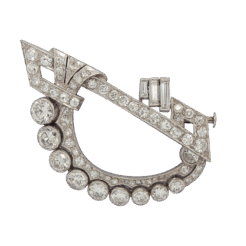 "Bold Geometry" Art Deco Diamond Pin
