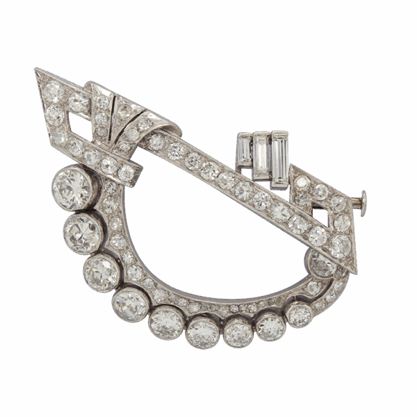"Bold Geometry" Art Deco Diamond Pin