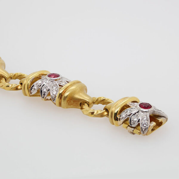 "Ruby Blossom" Vintage Diamond Bracelet - Image 2