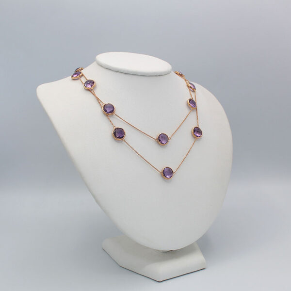 "Plum Rose" Estate Amethyst Necklace - Image 3