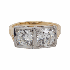 "Double Diamond" Toi et Moi Antique Ring